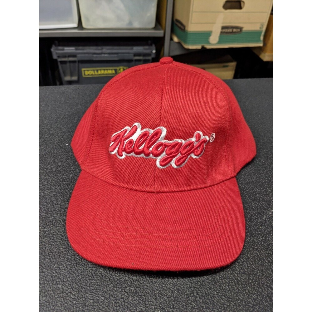 Vintage Red Kellogg's Baseball Snapback Cap Hat New Cereal Memorabilia